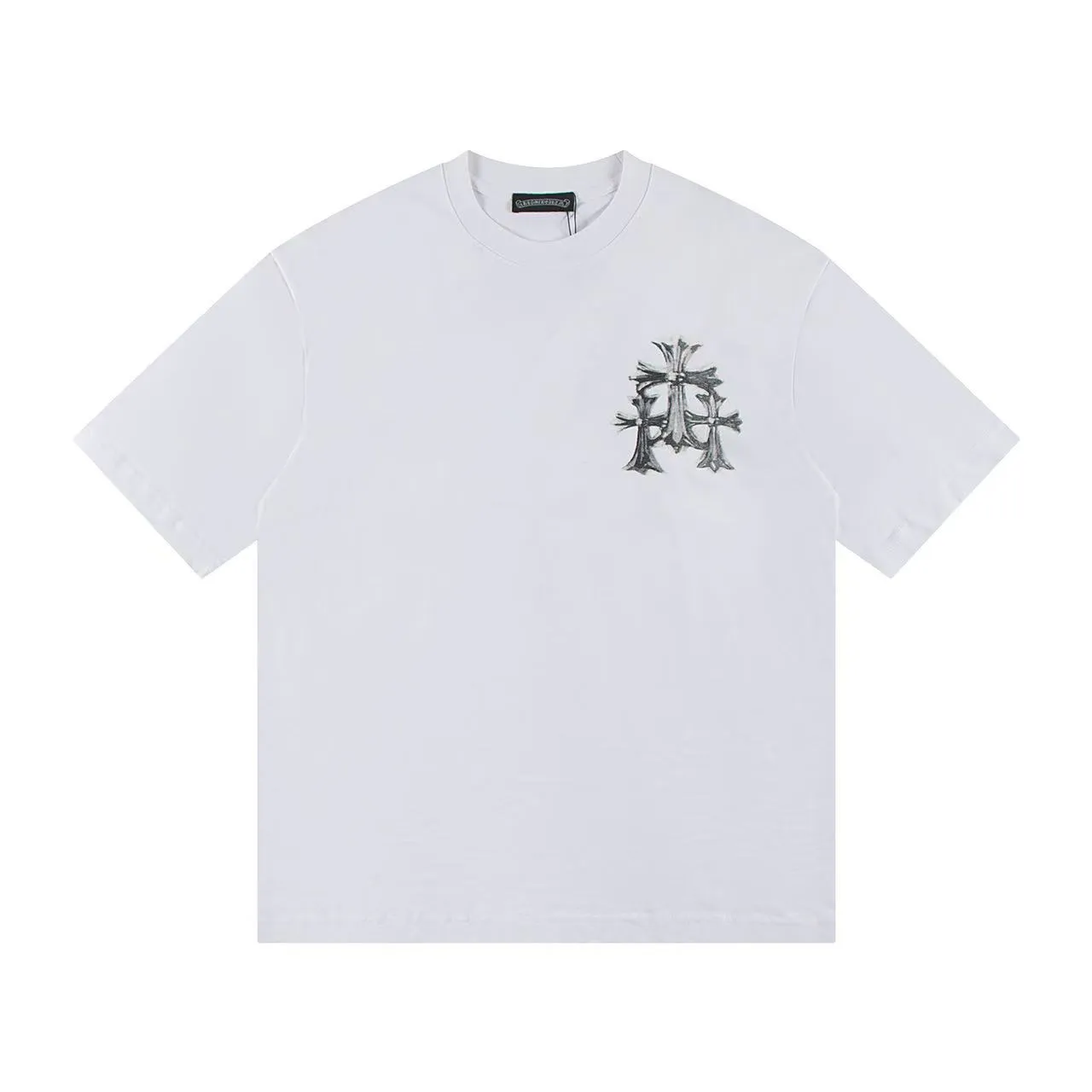🅿️160 Style: 2025 new Croix Heart short-sleeved T-shirt Material: High version 300g double yarn combed cotton Size: S～XL Color: White Style number: Z024